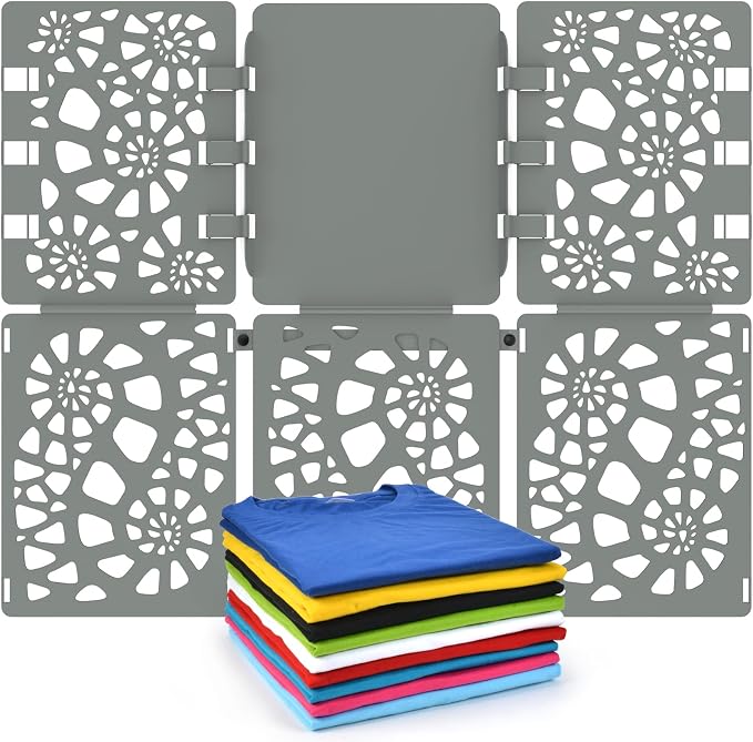 BoxLegend Shirt Folder Board V2 Durable Plastic Clothes Folding Board Grey | Tshirt Organizer, T-shirt Folder, Easy and Fast Folding for Adults and Kids