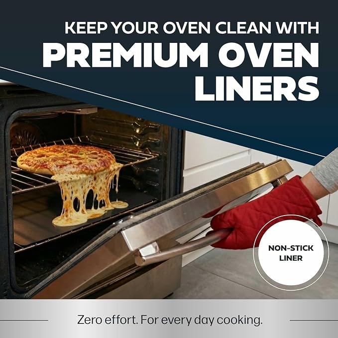 Cooks Innovations Non-Stick Oven Protector Mat, 3 Pack Heavy Duty Nonstick Oven Rack Liners to Protect Convection, Electric, Gas, & Microwave Ovens, BPA & PFOA Free Heat Resistant Baking Mat