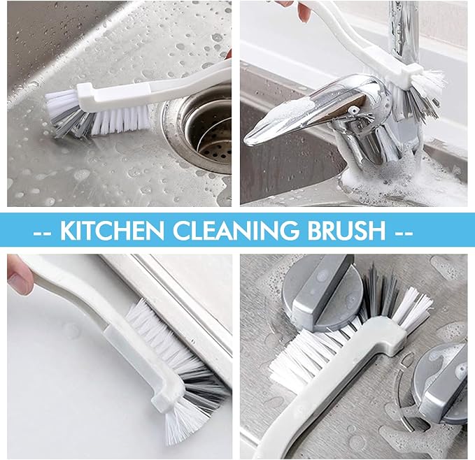 Dish Scrub Brush 8PCS Small Scrub Brush Nylon Gap Cleaning Brush for Household Use on Bathroom, Kitchen, Tile Floors, Sink, Grooves, Window Tracks (8 Brushes + 8 Hooks)