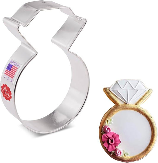 Ann Clark Cookie Cutters Diamond Engagement Wedding Ring Cookie Cutter 3.75" Made in USA