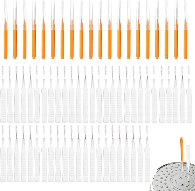 70pcs Shower Head Cleaner Tools, Multi-Size Cleaning Brushes & Picks for Anti-Clogging 2 Styles Unclogging Tiny Nozzle Openings & Small Gap Cleaner for Bathroom Showerhead Maintenance