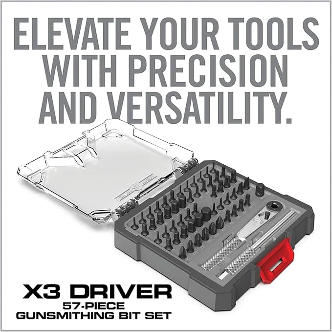 Real Avid X3 Precision Screwdriver Set with 1/4 Ratchet Wrench Bit Driver & Bit Extension - Tool Kit Includes Torx, Hex, Phillips, Flat & Square Bits (56 Piece)