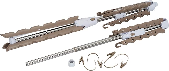 Household Essentials 2 Tier Tripod Clothes Drying Rack, Air Dryer and Garment Rack, Use to Dry Laundry or Hang Clothes, Portable and Compact, Tan