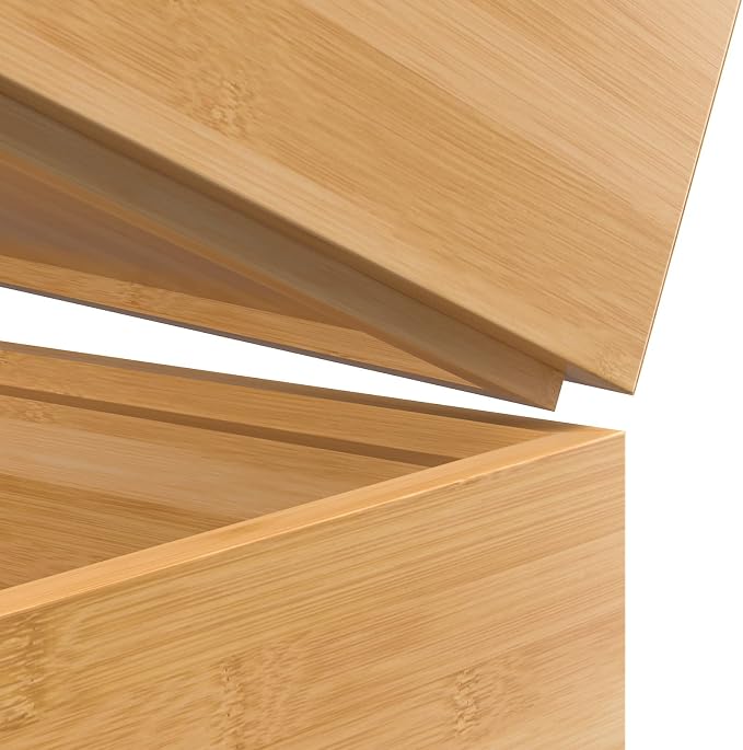 VeyFey Silverware Tray for Drawer, Stackable Kitchen Bamboo Drawer Organizer 9" x 6" x 2" Set of 2