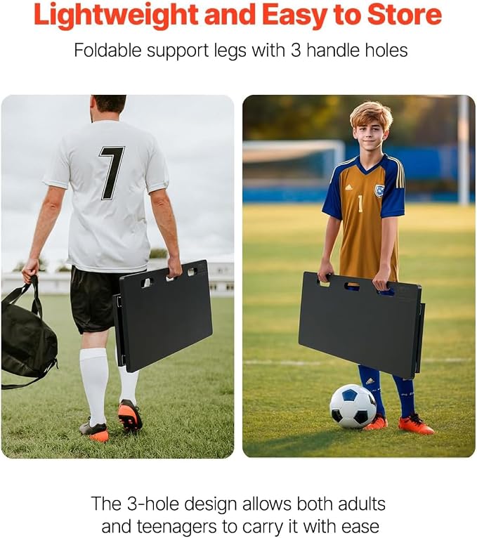 VEVOR Soccer Rebounder Board, Mult-Adjustable Angles Portable Soccer Rebound Wall, Foldable Kickback Board, Soccer Practice Equipment, Ideal for Kids & Adults Passing & Shooting Drills
