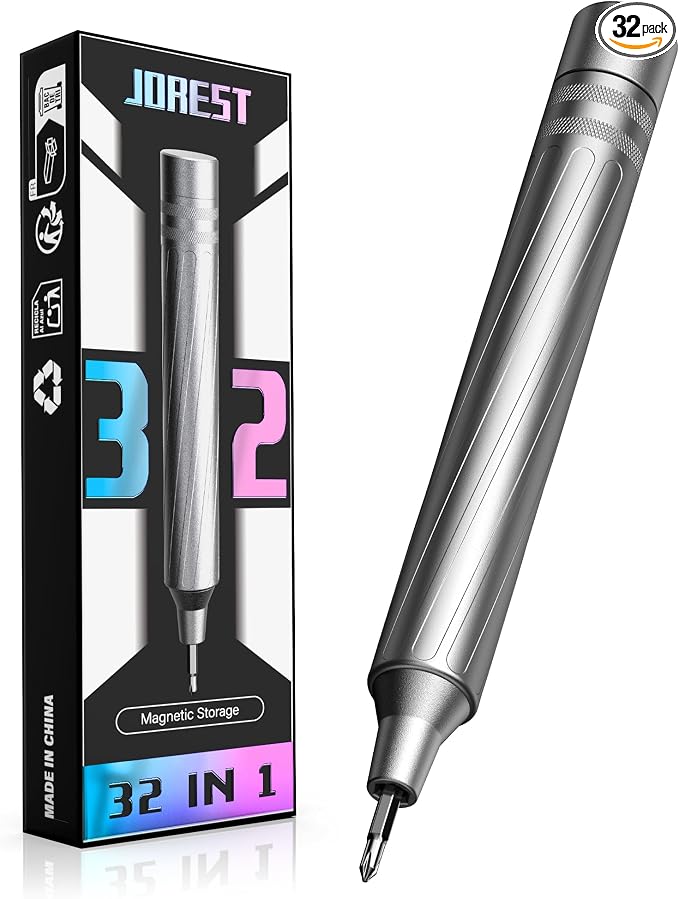 JOREST 32 in 1 Small Precision Screwdriver Set, Tool Gifts for Men Dad Him, Portable Multibit Screwdriver Repair Tool, EDC Pen Screwdriver for Glasses, Watches, MacBook, Laptop, PS5, Xbox, Electronics