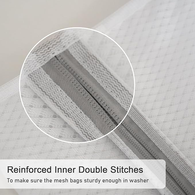 Diamond Mesh Laundry Bags 3 Pack (Large, Medium, Small) | Heavy Duty Mesh, Durable Zipper, For Delicates, Lingerie, Bras, Underwear, Protect Garments in Washing Machine