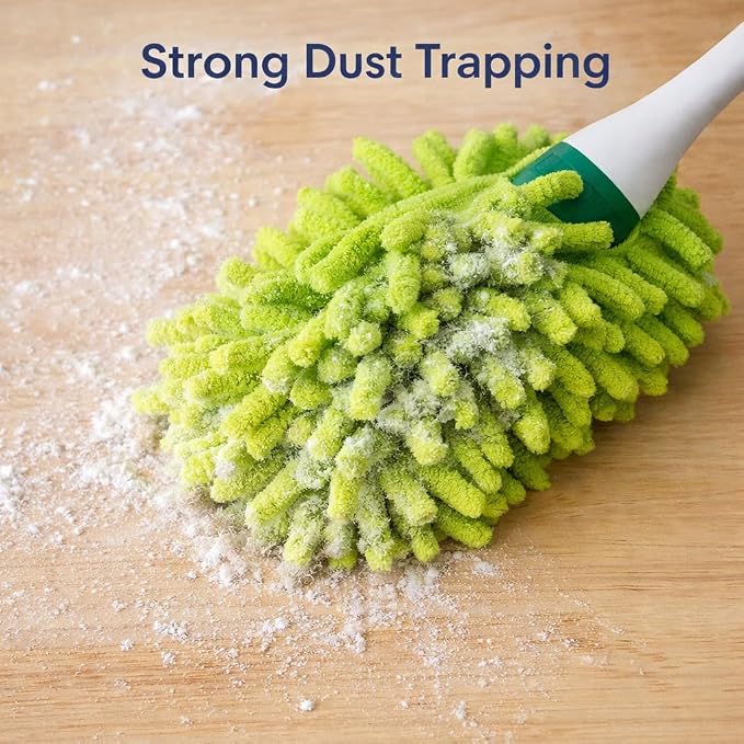 LIBMAN Microfiber Duster for Car Cleaning - Reusable Washable Hand Duster for Furniture, Screens, Shelves, Blinds - Traps Dust & Allergens