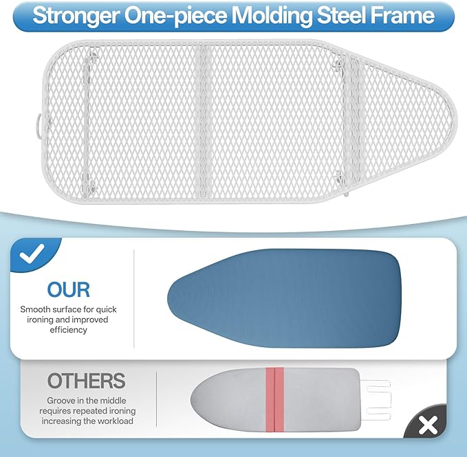 Small Ironing Board Tabletop with Heat Resistant Cover, Compact Mini Ironing Board with Metal mesh Frame,for Dorm,Apartment and Travel, Hook for Hanging, Iron Board 12x30, Iron Table Stand Pure Blue