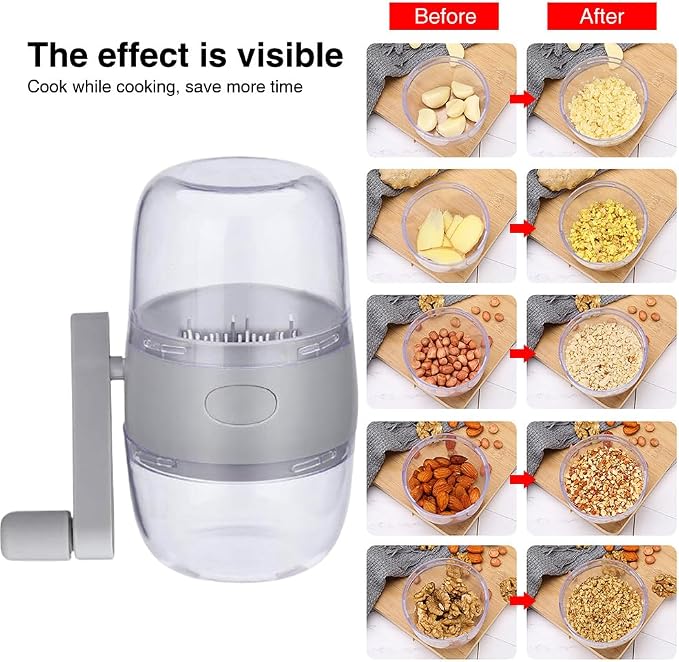Nut Chopper,Manual Nut Grinder with Hand Crank,Hand Held Food Shredder Cutter for Different Nuts for Baking for Kitchen