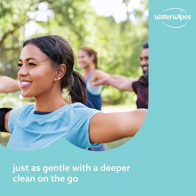 WaterWipes Sensitive+ On The Go Wipes, 3-In-1 Cleans, Cares, Protects, 99.9% Water, Unscented & Hypoallergenic Wet Wipes, 100 Count (10 Packs)
