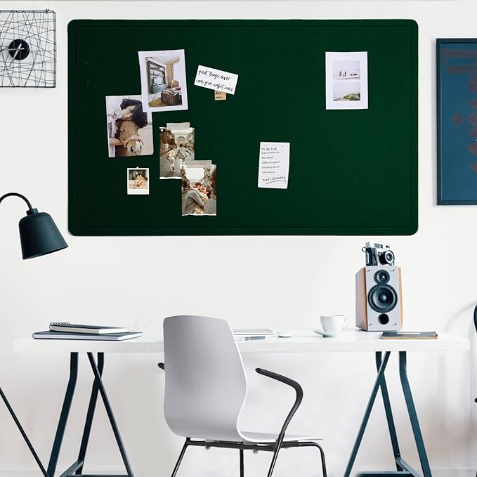 Felt Bulletin Board 60x36 inches, Decorative Pin Board for Home & Office | Cork Board Alternative for Wall with Push Pins, Display Mood Board for Photos, Notes & Reminders