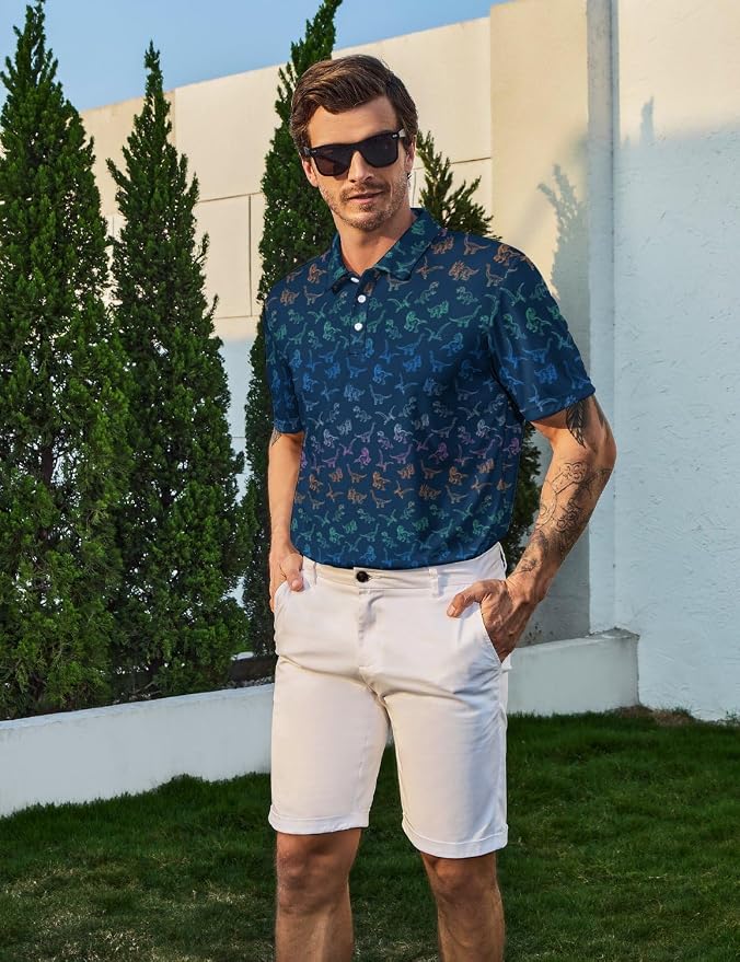 Polo Shirts for Men Moisture Wicking Mens Polo Shirts Patriotic Shirts for Men