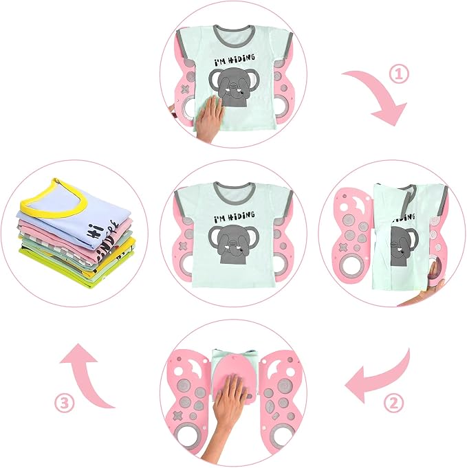BoxLegend Shirt Folding Board Kids Folding Board with Original Deluxe Set | Makes Laundry Fun for Kids, Dual Use, Butterfly-Shaped Design, Includes a Deluxe Ruler Set, Great Gift Idea