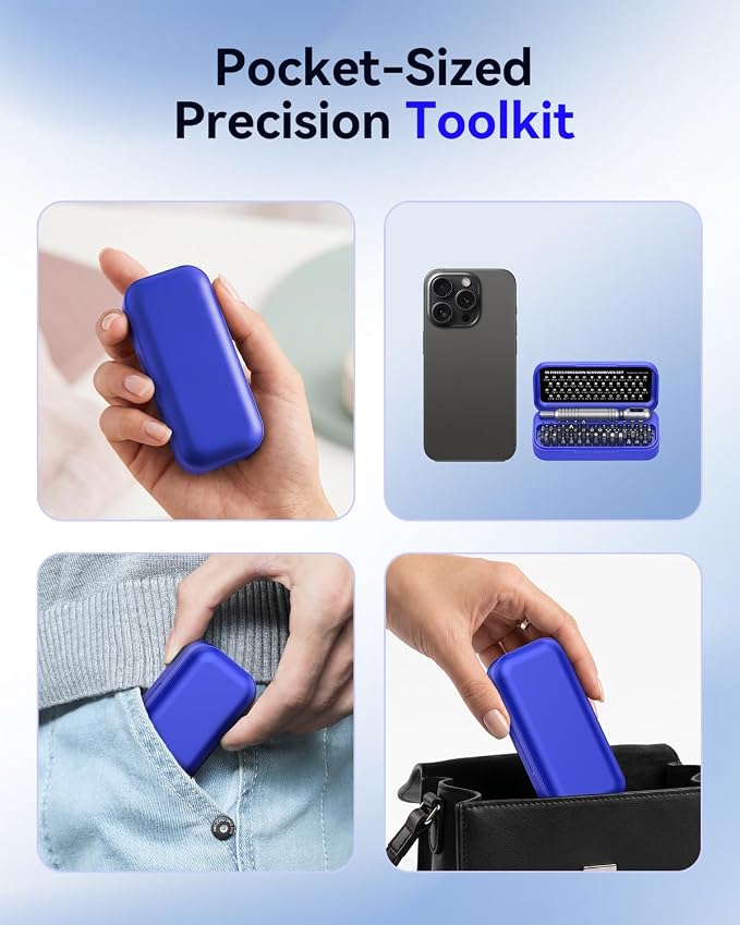 LIFEGOO 55-in-1 Precision Screwdriver Set Mini Magnetic Repair Tool Kit | 54 Magnetic Durable Bits, Compact Magnetic Case for Phone, Laptop, PC, Camera, Watch and Gifts for Men Women