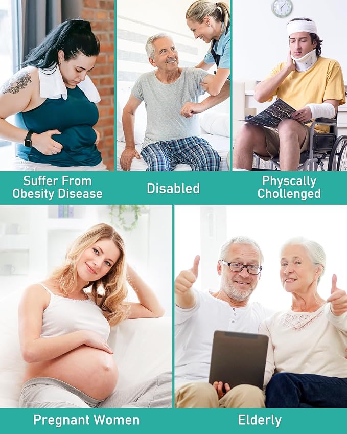 Extended Reach Butt Wiper Set - Includes 2 Toilet Aids for Wiping Tool and Butt Cleaner Bath Brush Long Handle - Bottom Buddy Wiping Aid for Disabled,Elderly,Pregnant（3 Pack）
