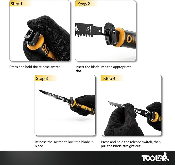 8-In-1 Multi Blades Hand Saw, Drywall, Hacksaw, Jab Saw & Wood Cutter Tool | Blade Quick Change Mechanism, For Cutting Drywall, Wood, Metel, Plastic, Plywood. Lightweight manual saw