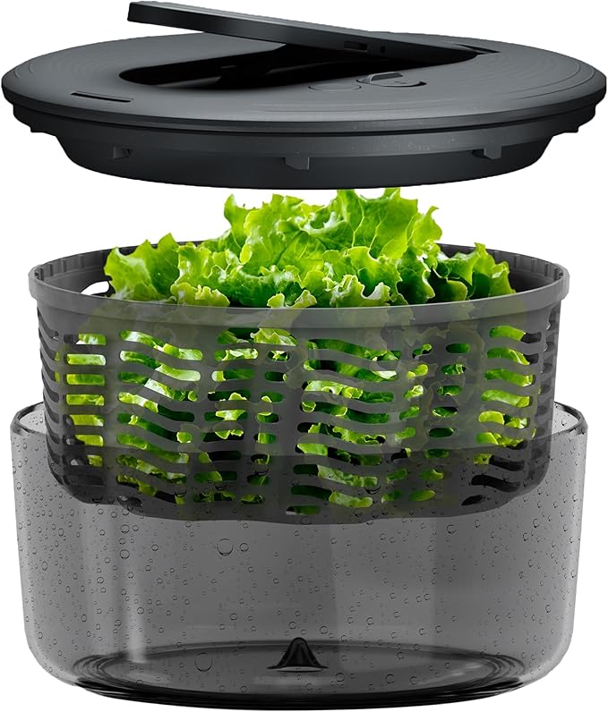 Zyliss Swift Dry Salad Spinner Large, 6L, Non-Slip Base, Serving Bowl, AquaVent™ Technology, One Handed Pump, Brake System, Easy to Clean
