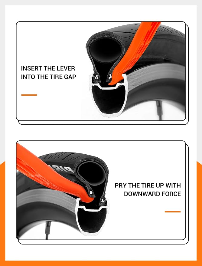 Bike Tire Levers, Bike Tire Tools for Road Mountain Bicycle Tire | Ultra Strong Tire Levers & Stainless Steel Tire Spoons, Great Value Bike Tire Repair Kit with Drawstring Bag & Core Wrench