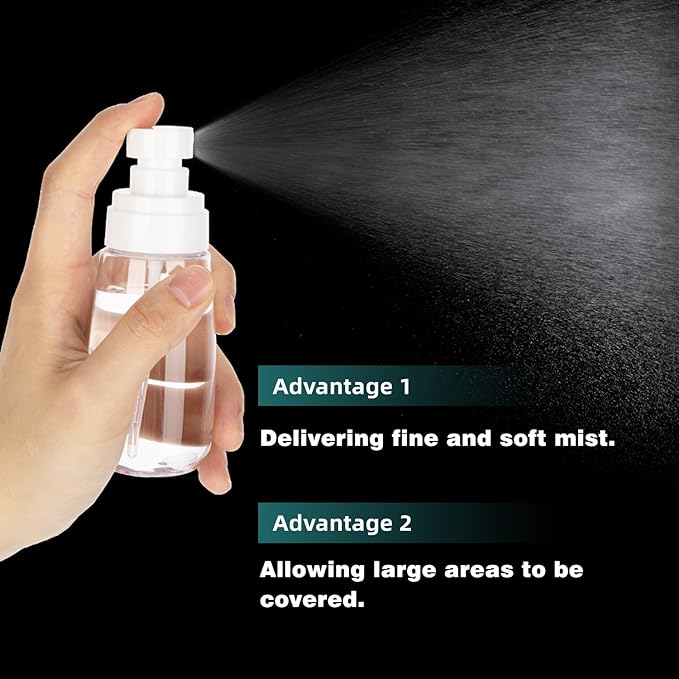 3pack Small Spray Bottle, 2oz Mini Spray Bottles, Empty Travel Spray Bottle, Fine Mist Plastic Spray Bottles (Clear+Green+Pink)