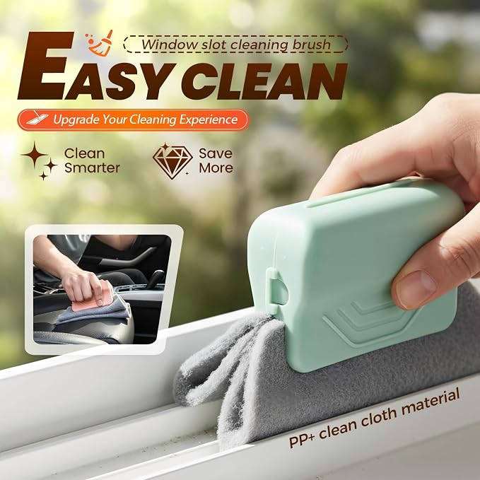Magic Window Track Cleaner, 2026 New Handheld Window Groove Cleaning Brush Tool Set, Cleaner Brushes for Window lides Gaps Tile Lines Shutter Slats Car Vents & Narrow Gaps (3, Pink)