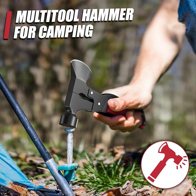 15 in 1 Multitool Axe Hatchet, Camping Accessories Survival Gear, Multi Tool for Camping Hiking Survival, Fathers Day Dad Gifts for Men, Cool Gadgets, Gifts for Him Husband, Boyfriends