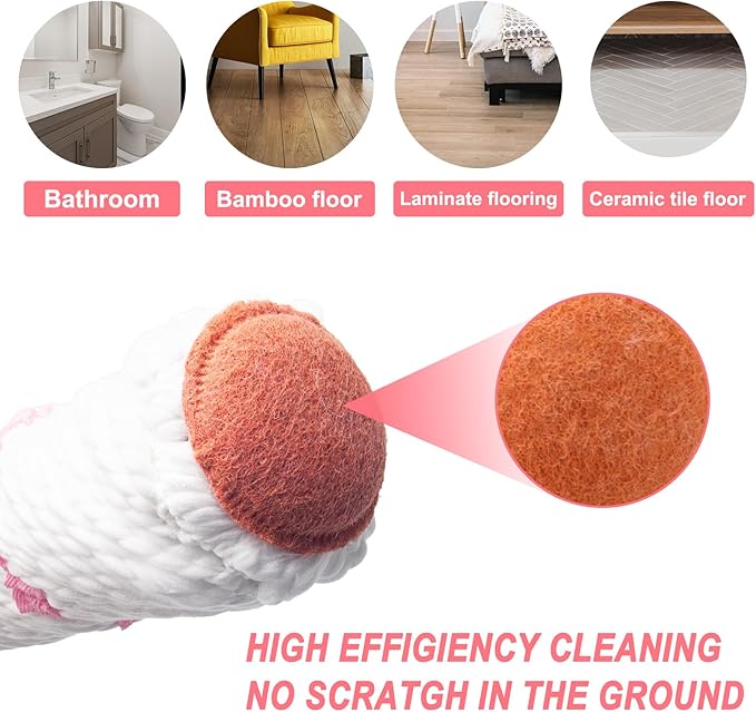 KeFanta Self Wringing Twist Mops for Floor Cleaning, Microfiber Floor Mop with Wringer, 57 " Long Handle Easy Wringing Mop for Hardwood Commercial Household Clean