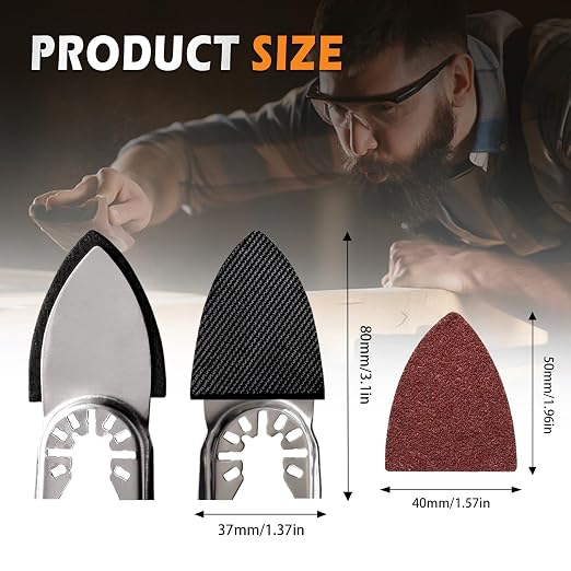 156pcs Finger Sanding Kit - 150 Papers & 6 Pads, 60-240 Grit for Multi-Tools, Wood/Metal/Plastic, Hook & Loop Backing