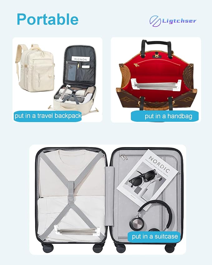 Ligtchser Portable Travel Garment Rack,Collapsible Mini Clothing Rack | Portable, Easy to Store,with Small Space Occupation,This Folding Clothing Rack is Suitable for Travel and Dance.