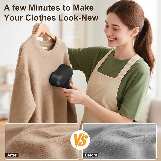 Fabric Shaver, Dual Motor Electric Lint Shaver for Clothes, 6 Blades, Black | Electric Lint Shaver, Fabric Pilling Remover, Powerful 2 Gear, Portable Defuzzer Clothes Fuzz Remover for Sweater Furniture
