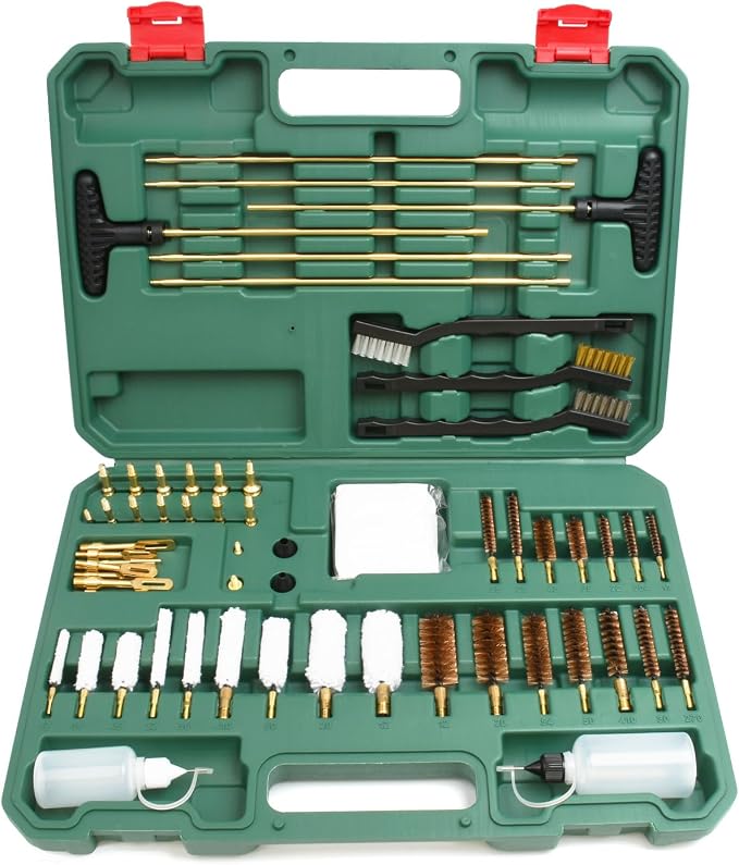 Universal Cleaning Kit for All Guns - Brushes for Pistol, Handgun, Shotgun, Rifle - Elite Brass Rods and Accessories for Men