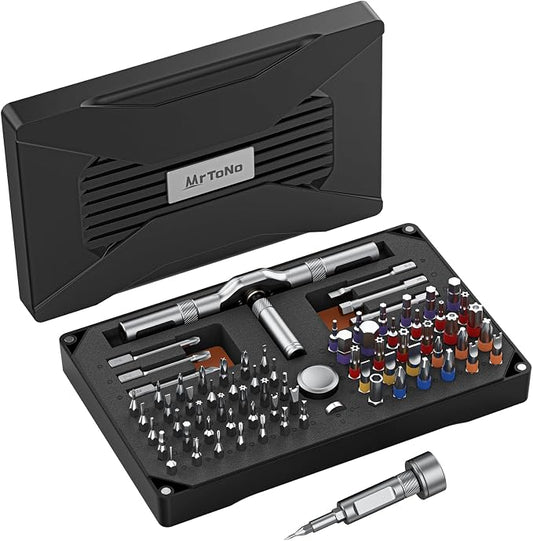 74 in 1 Magnetic Screwdriver Set, Ratchet Screwdriver Set | Detachable Allen Wrench T Handle & Storage Case, Gift for Men & Dad for Furniture, Electronics, Bicycle, DIY
