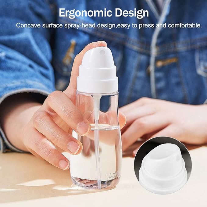 Yolaist Small Spray Bottle with Fine Mist, 2 Pack 3.4oz/100ml Travel Spray Bottles for Toners, Refillable Spray Bottles for Liquid Cosmetics TSA Approved Travel Essentials