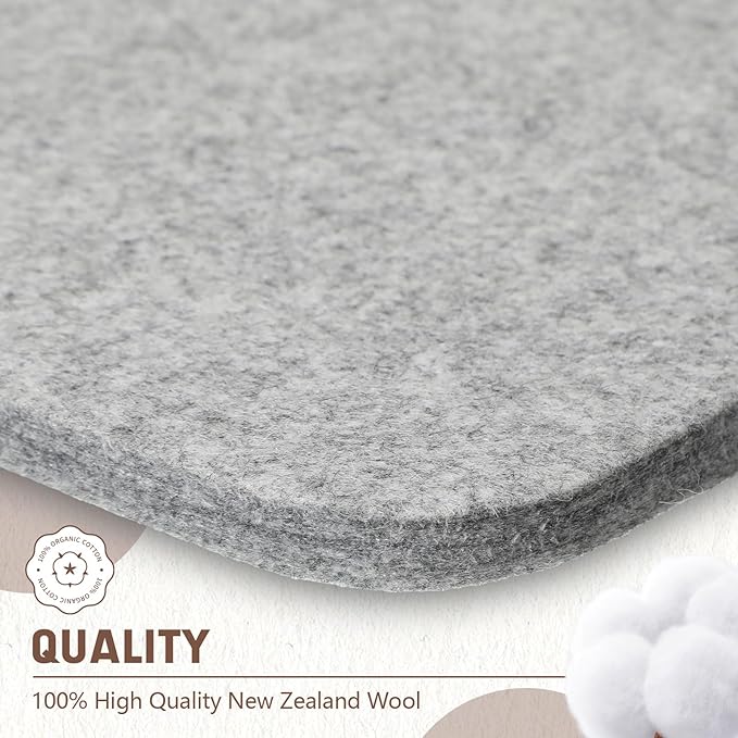 Nuanchu 2 Pack Large Wool Pressing Mat 15" x 59" and 10" x 10" Wool Ironing Mat Felted Wool Ironing Pad Sewing Machine Muffling Mat Iron Board for Quilters Quilting Supplies and Notions Accessories
