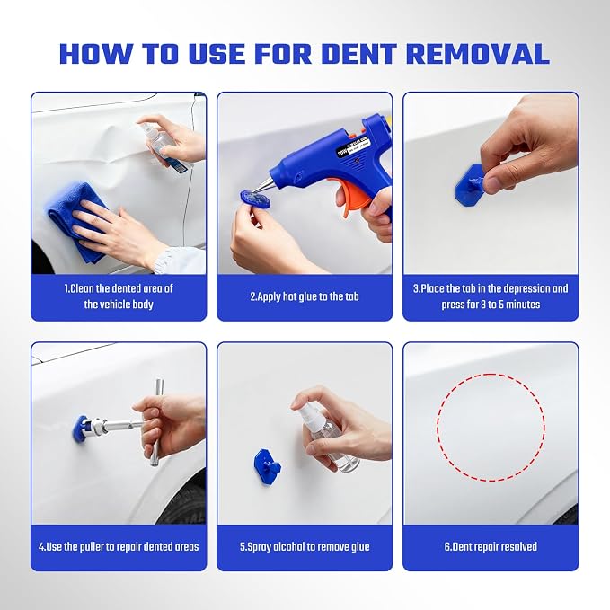 Car Dent Repair Removal Kit Small Paintless Auto Body Puller Remover Tool Tools,28Pcs Dent Pull Kits,Dent Remover Tool for Car Door Dents Hail Damage Refrigerator Dents