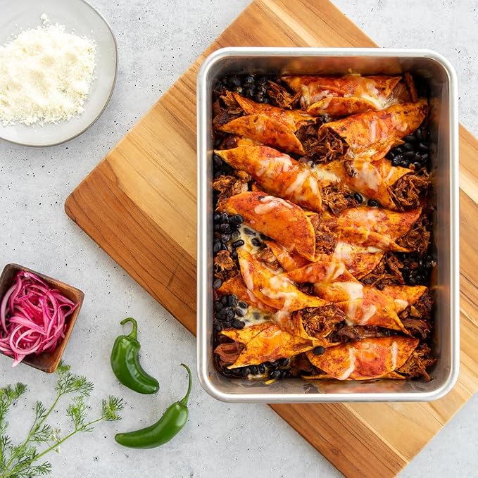 Nordic Ware Natural Aluminum Commercial Rectangular Cake Pan, Exterior dimensions 12.9 x 9.5 x 2.5 inches and interior dimensions 12.1 x 8.8 x 2.5 inches