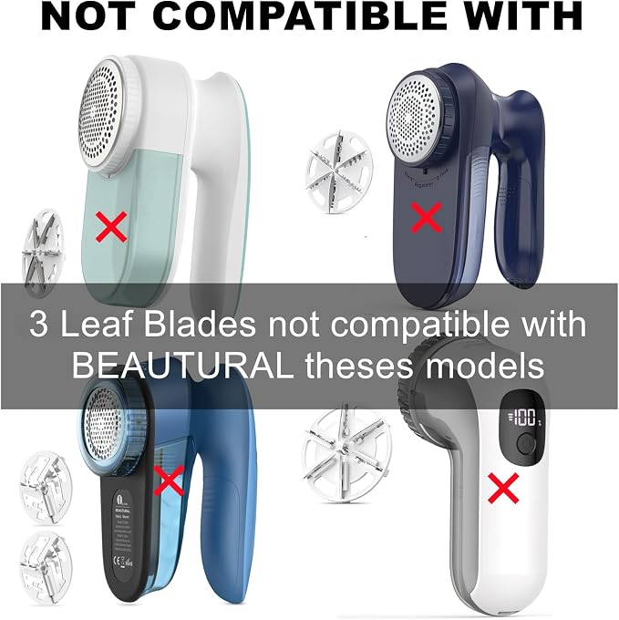 (ONLY For 3-Leaf)Compatible with Beautural Fabric Shaver Replacement Blades | Sweater Defuzzer Refills Fit for Beautural Fabric Shaver and Lint Remover Replacement Blades,3Pcs