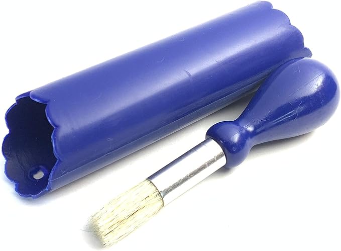 BonCera, All-in-one Premium Ceramic Garlic Grater Plate 4-Piece Set - Blue Cross Glazed Design and Style - For Garlic, Ginger, Chocolate, and more! - Comes with 5.25" Plate, Peeler, Brush, and Stand
