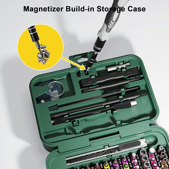 Mini Precision Screwdriver Set with Color-coded Identification, 132 in 1 Micro Magnetic Repair Tool Kits with Storage Box, 108 Bits,Small Manual Screw Driver Toolkits for iPhone/Mac/iPad/Table