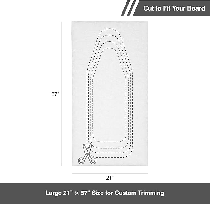 Unisimp Ironing Board Padding Only, Heavy Duty Standard Ironing Board Pad Replacement, Cut-to-Fit for Standard, Wide & Large Board Sizes up to 21 x 57 Inches