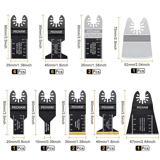 128PCS Oscillating Tool Blade, Wood Metal Cutting and Sandpaper Oscillating Tool Accessories with Titanium Quick Tooth Japanese Tooth Multitool Blade Fit More Oscillating Tools