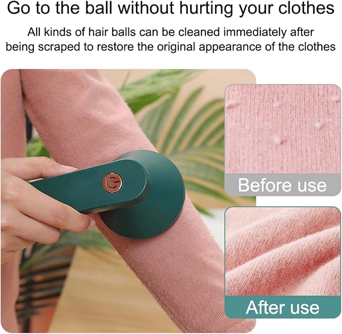 Lint Shaver, Clothes Shaver USB Rechargeable Electric Lint Remover Fabric Pill Remover for Clothing Furniture Green