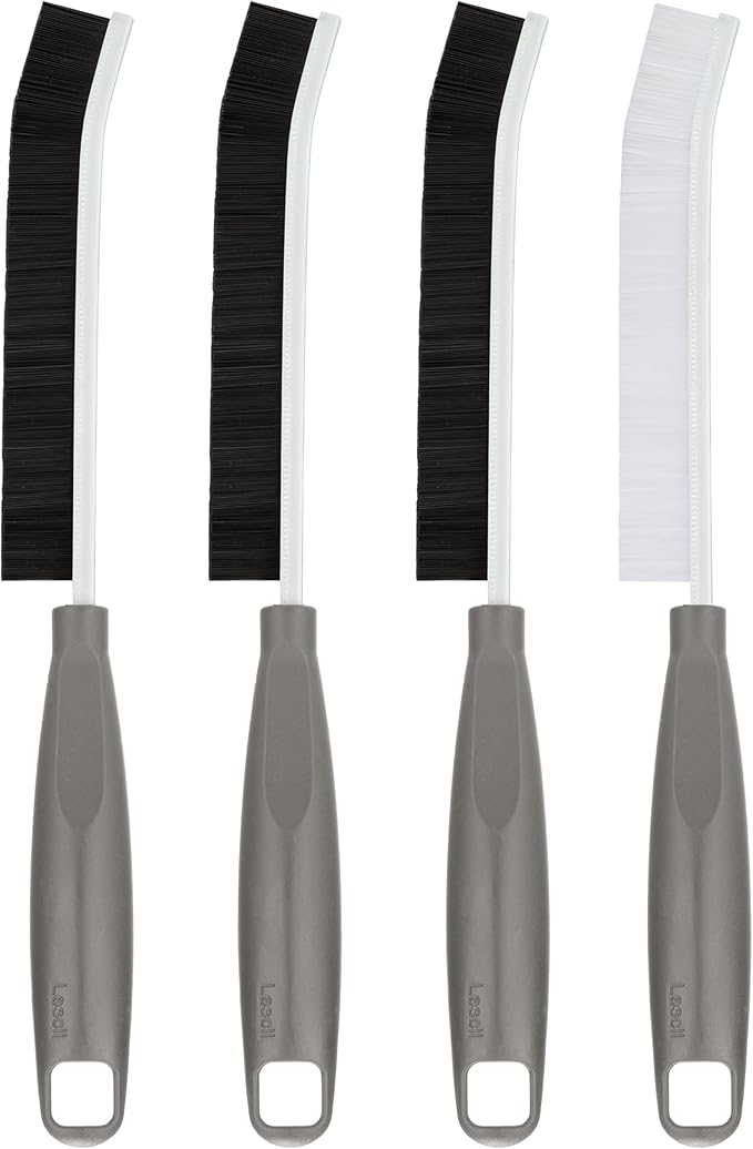 2026 NEW Ergonomic Anti-Slip Handle Grout Brush, 4Pcs Crevice Cleaning Brush, Hard Bristle Multi-Purpose Cleaning Tools, Small Cleaning Brush for Household Use Kitchen Bathroom, Right Hand