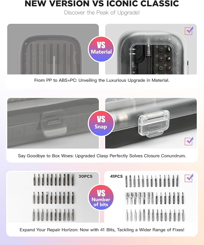 Precision Screwdriver Set - 48 in 1 screwdriver bit set Magnetic Small Screwdriver Sets with Case, mini screwdriver set for Computer, Laptop, iPhone, MacBook, PC, Game Console, Eyeglass, Black