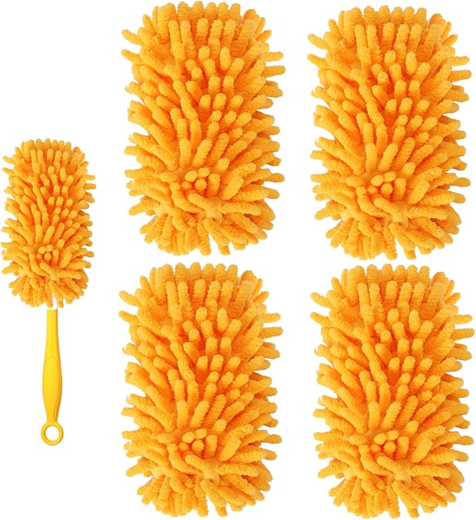 Reusable Duster Refill Compatible with Swiffer Hand Duster Kit | Pet Heavy Duty Duster Refills Fit for Swiffer Duster, Microfiber Washable 360 Duster Pads for Dusting Cleaning, 4 Pack