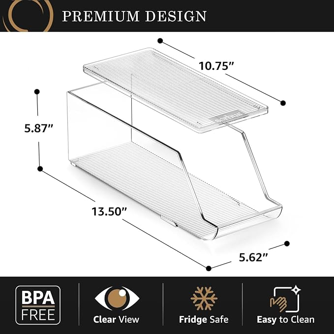 Sorbus Stackable Snack Organizer Bins Open Front – Clear Pantry Storage Bins for Chips, Snacks & Food Pouches – Kitchen Pantry Organizer (2 Pack) | Open Front, Clear, For Chips, Snacks & Food Pouches, Pantry Storage