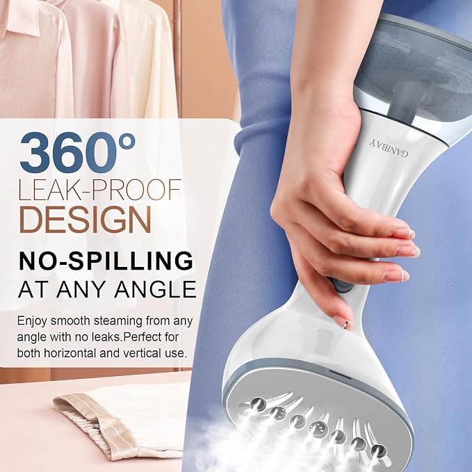 Steamer for Clothes, 1800W Fast Heat-up Clothes Steamer Handheld Garment Steamer with 3 Steam Settings, 380ml Water Tank, 9.8' Cord, Portable Clothing Steamer for Wrinkle Removal Safe on All Fabrics
