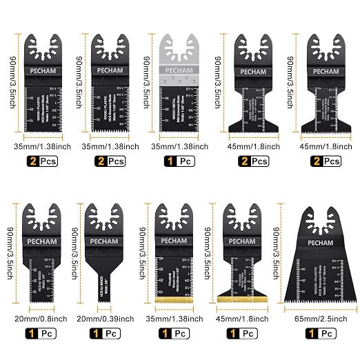 104 Pcs Oscillating Multi Tool Blade, Wood Metal Cutting and Sandpaper Oscillating Tool Accessories with Titanium Quick Tooth Japanese Tooth Multitool Blade Fit More Oscillating Tools