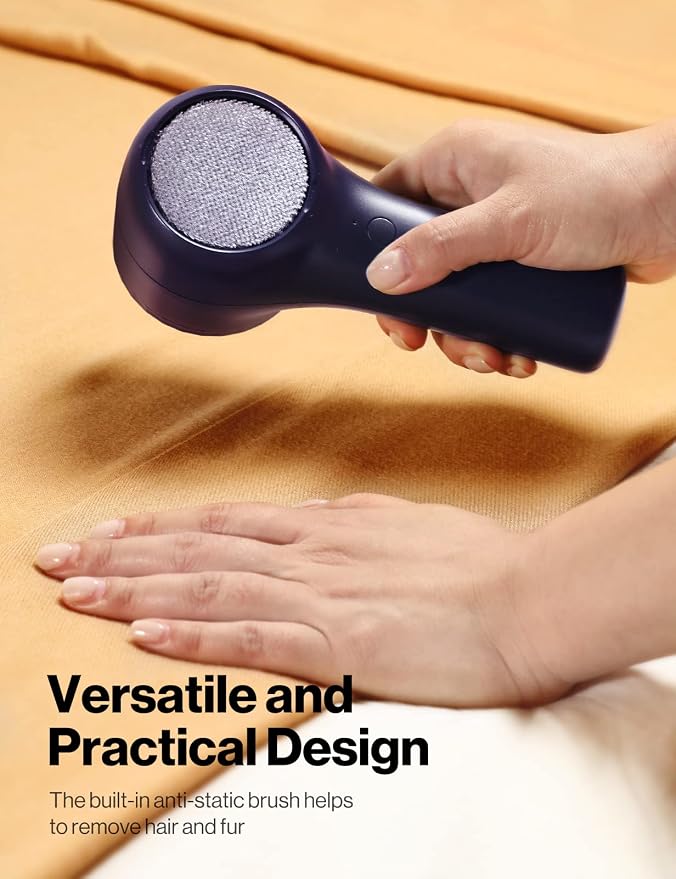 VASSON Fabric Shaver, Sweater Shavers to Remove Pilling, High-Perf Defuzzer, Rechargeable Electric Lint Shaver for Fuzz and Lint Balls from Clothing, Upholstery, Bedding (Blue) | Upgraded Battery Life & Type-C Fast Charge，2-Speed Fuzz Remover