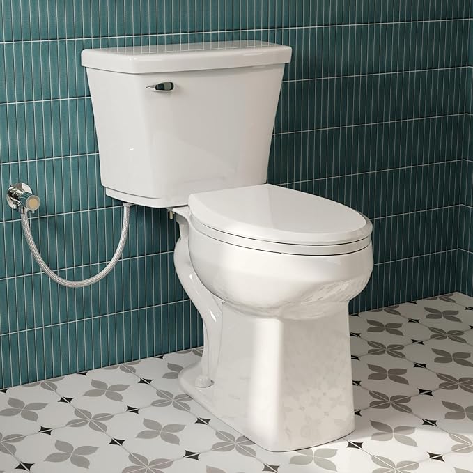 Pressure Assisted Toilet with 18.8" Comfort Tall Height, Los Flexi Two Piece Toilet With Powerful Flush, ADA & Elongated Bowl, 1.0 GPF Water Saving Siphon Flush, 12" Rough-In & Easy Installation